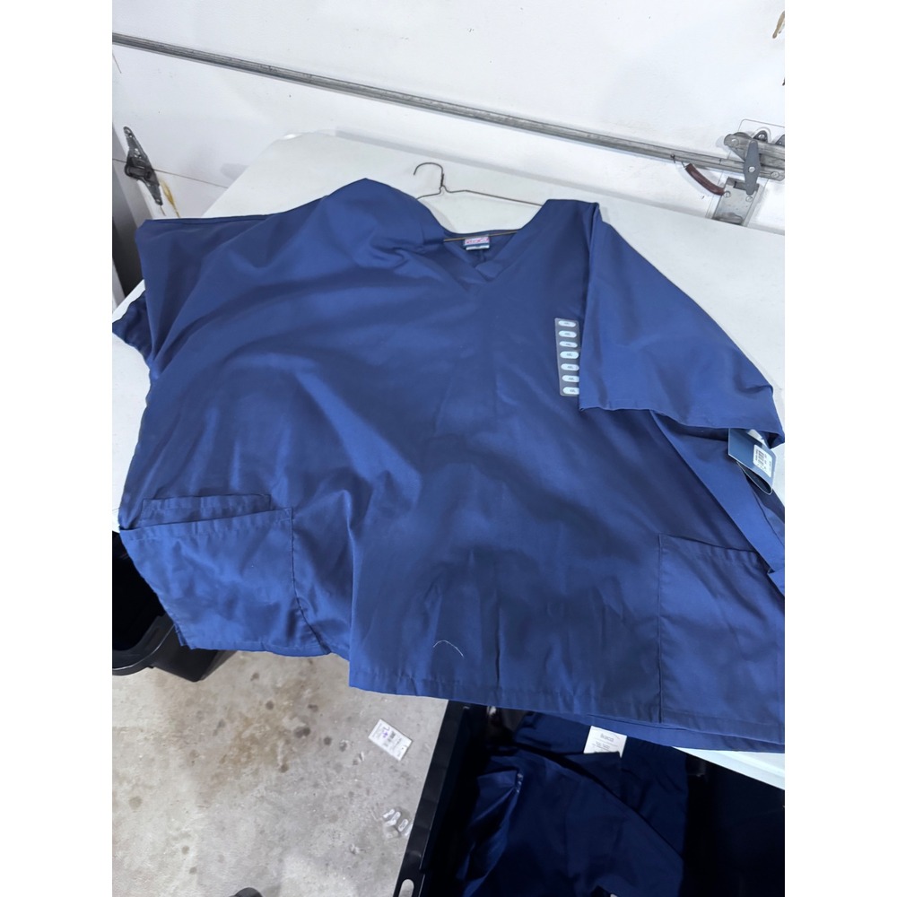 Cherokee Workwear Originals Scrub Top Navy Blue V-Neck 4XL NWT 4700